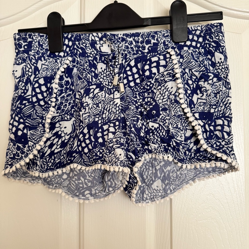 Lilly Pulitzer x Target Blue and White Pom Shorts